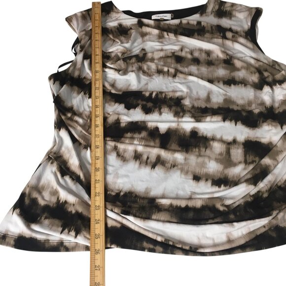Calvin Klein Shirt Womens 3X Ruched Stretch Sleeveless Abstract Print Plus Size - Picture 6 of 14
